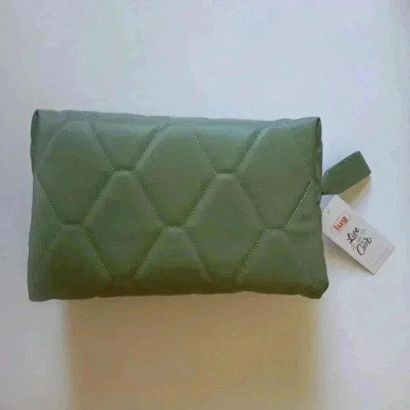 LUG Bumper Satin Luxe VL (Vegan Leather) Cosmetic Case / Toiletry Case in Sage - Picture 7 of 15